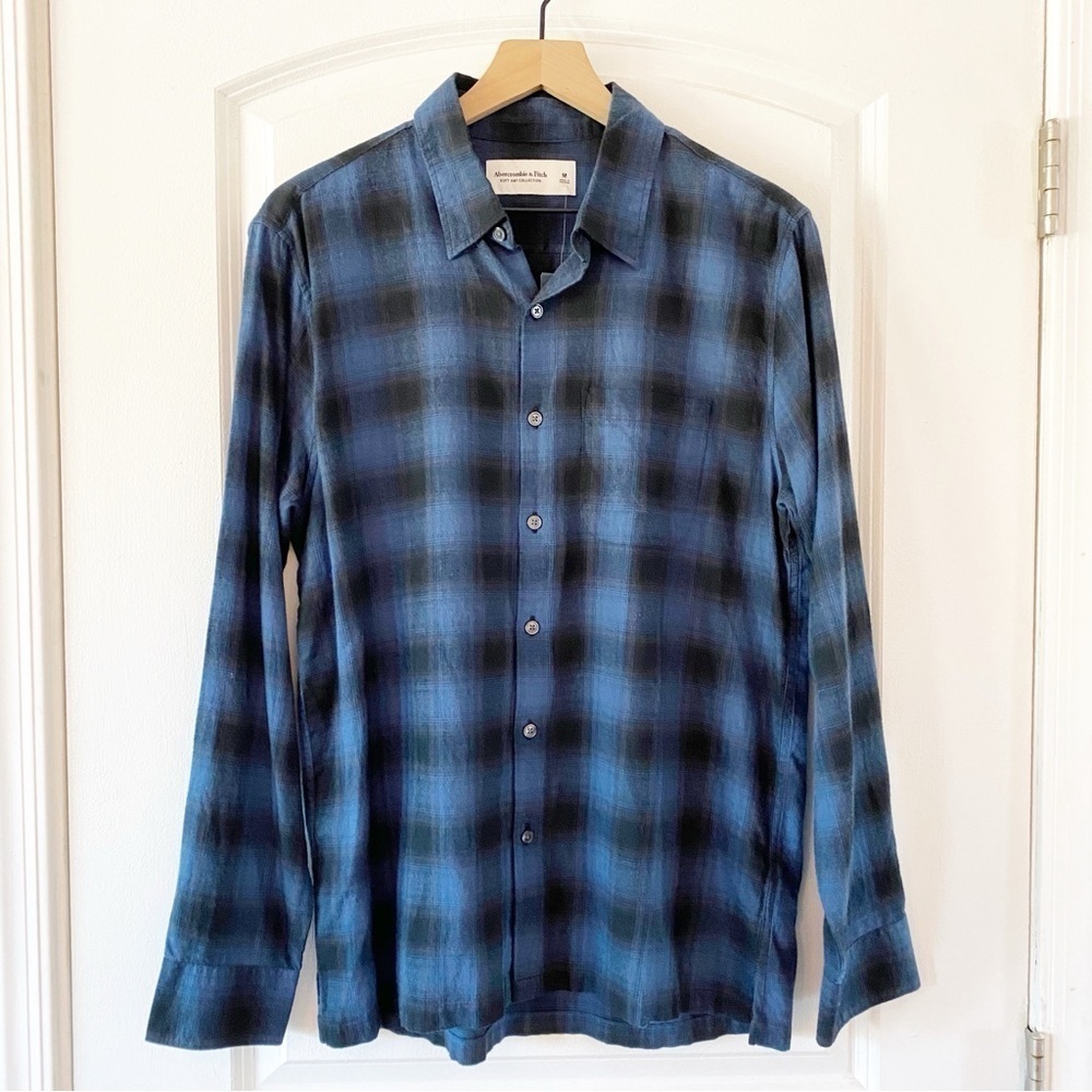 ABERCROMBIE & FITCH Cozy AF Plaid Button Up NWT Sz Medium